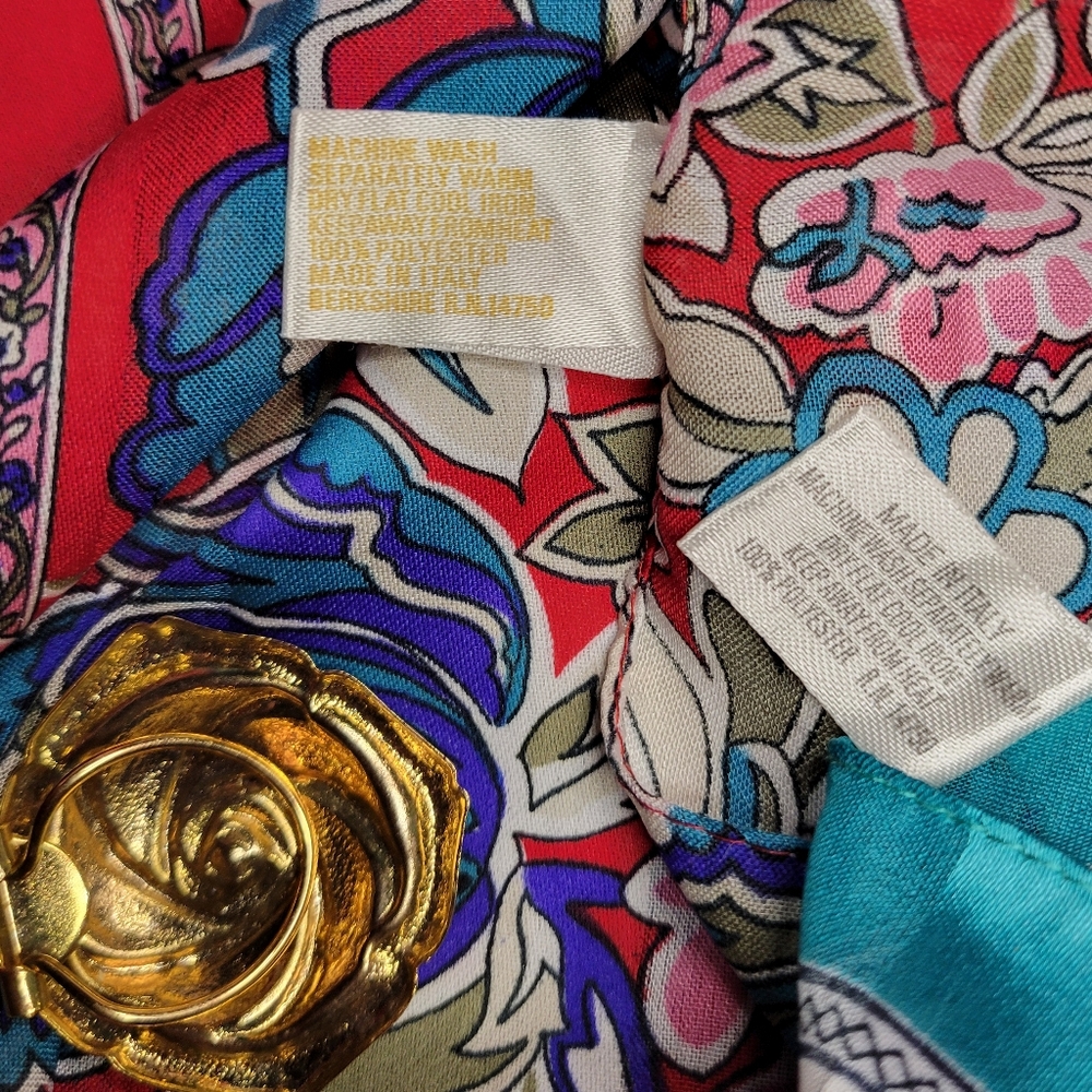 Bundle of 2 made in Italy vibrant floral scarves - Picture 9 of 9